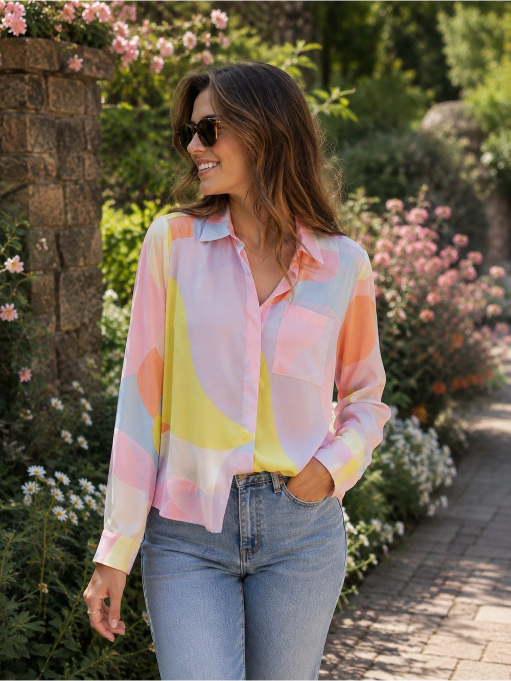 Tristan Pastel Multi-Color Button-Down Shirt